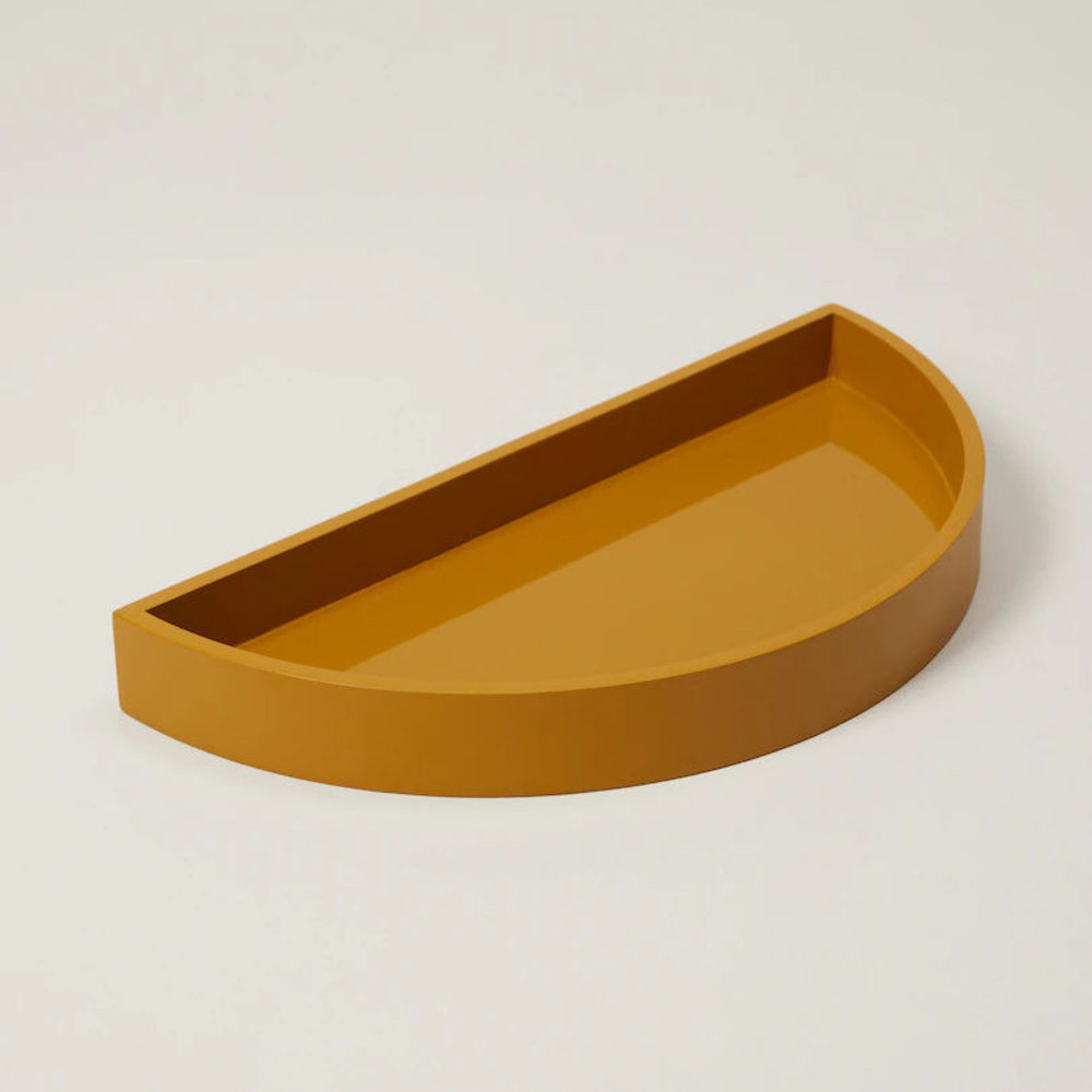 LACQUER HALF CIRCLE TRAY TUSCANY GOLD - Picture 1 of 3